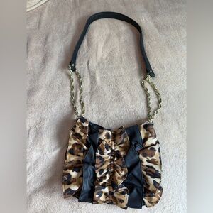 Rampage black and brown shoulder bag with gold hardware